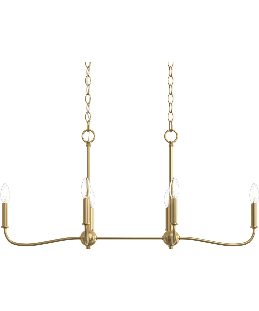 Ilia 6-Light Island Chandelier Brushed Gold