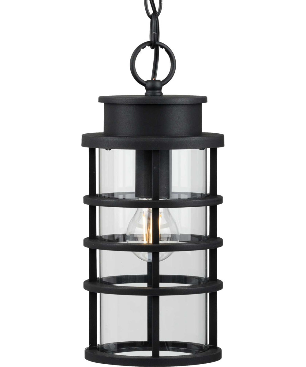 Port Royal 1-Light Hanging Lantern with DURASHIELD Textured Black