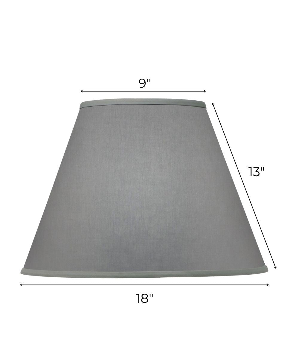 9x18x13 Gray Butcher Linen Empire Hardback Lampshade