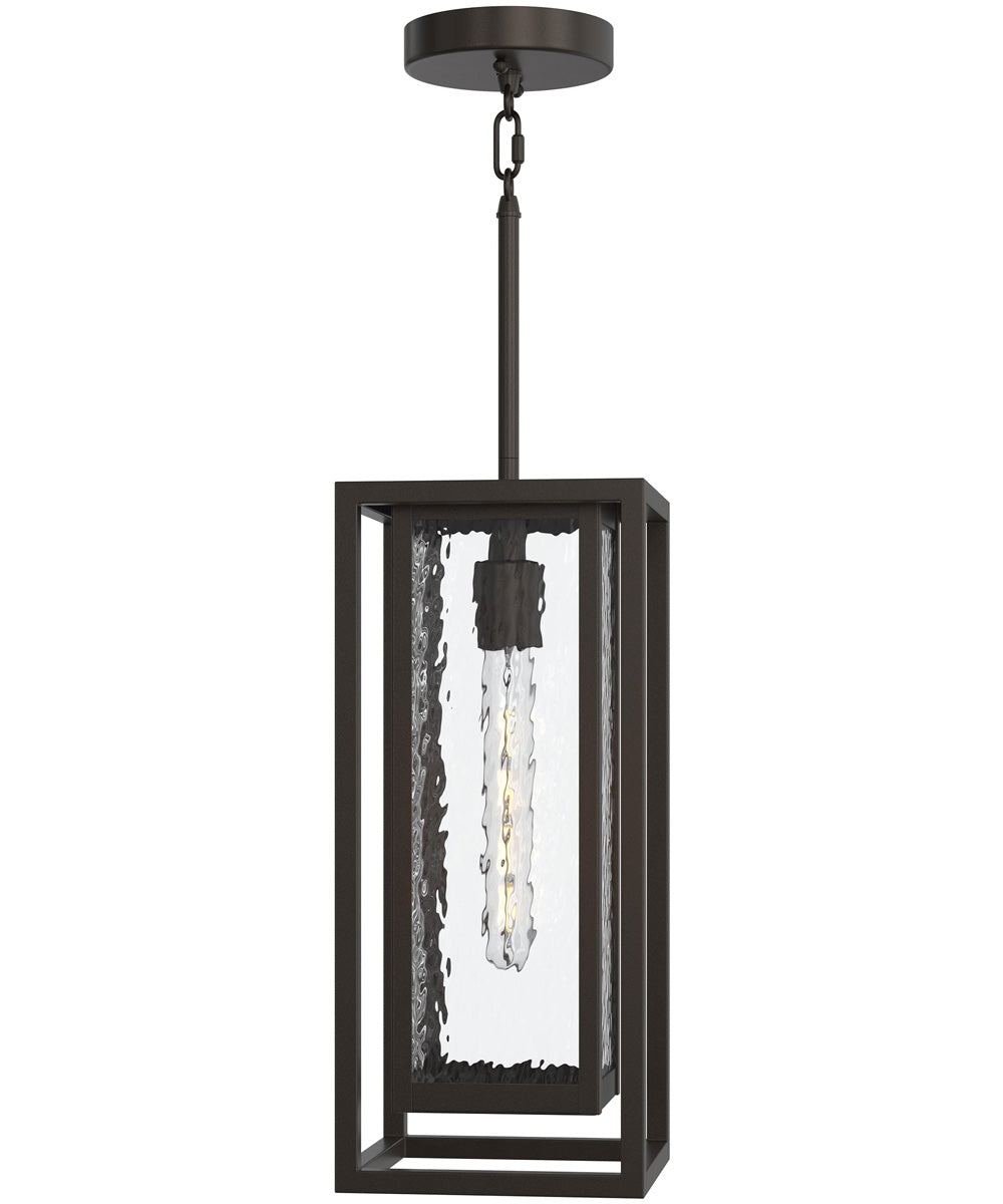 Shaw 17 Inch 1 Light Outdoor Pendant with Clear Glass Antique Bronze
