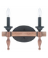 Glenwood 14"W 2-Light Aged Bronze and Distressed Oak Finish Bathroom Vanity Light Fixture