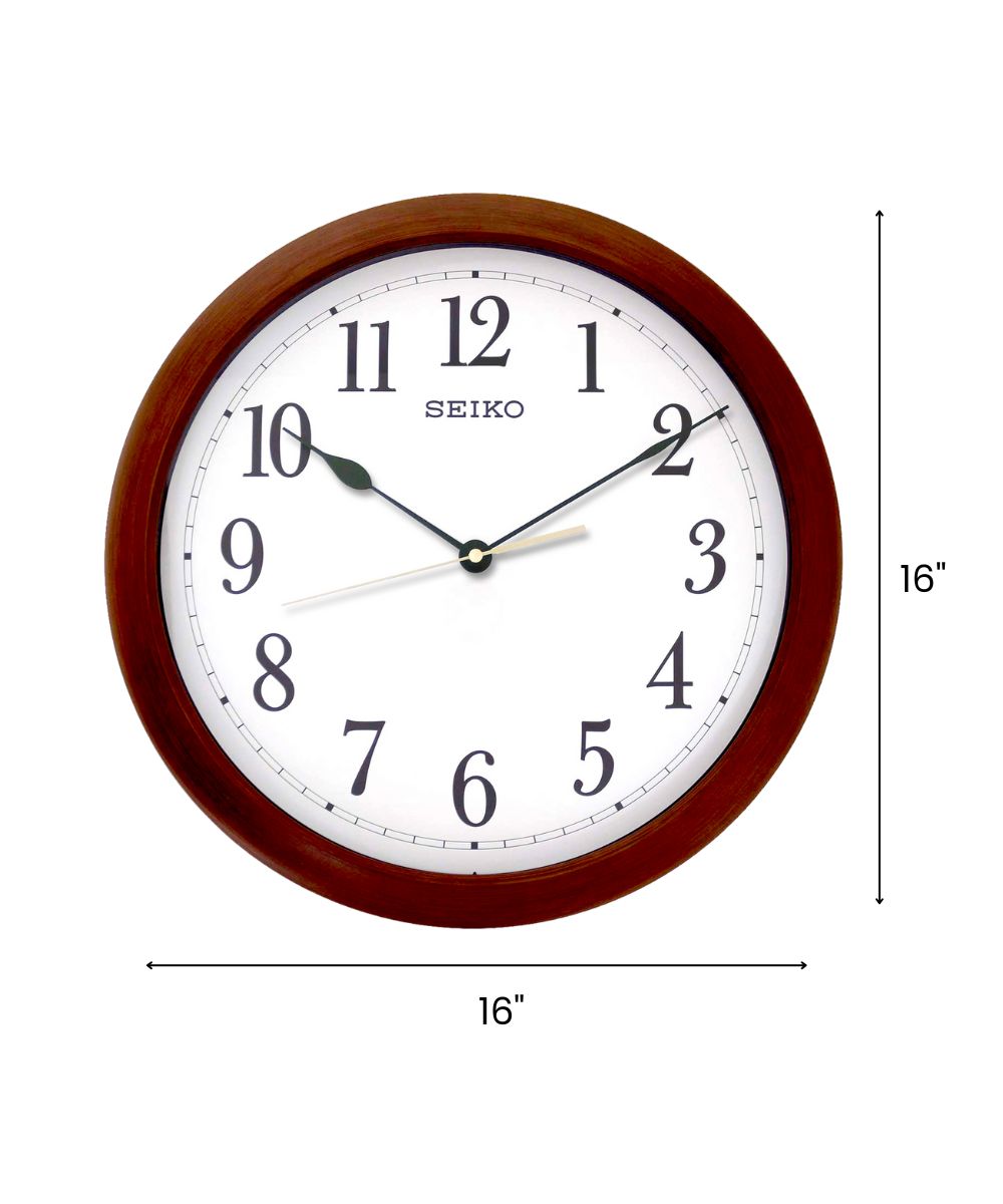 Wood Finish Numbered Wall Clock