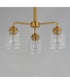 Acadia 3-Light Semi-Flush Mount/Chandelier Natural Aged Brass