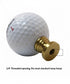 Golf Ball Lamp Finial, White, Polished Brass Base 2.25"h