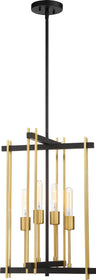 15"W Marion 4-Light Pendant Aged Bronze / Natural Bronze