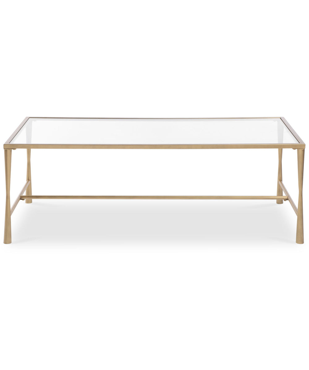 Accent Furniture with Tempered Glass Top Antique Gold