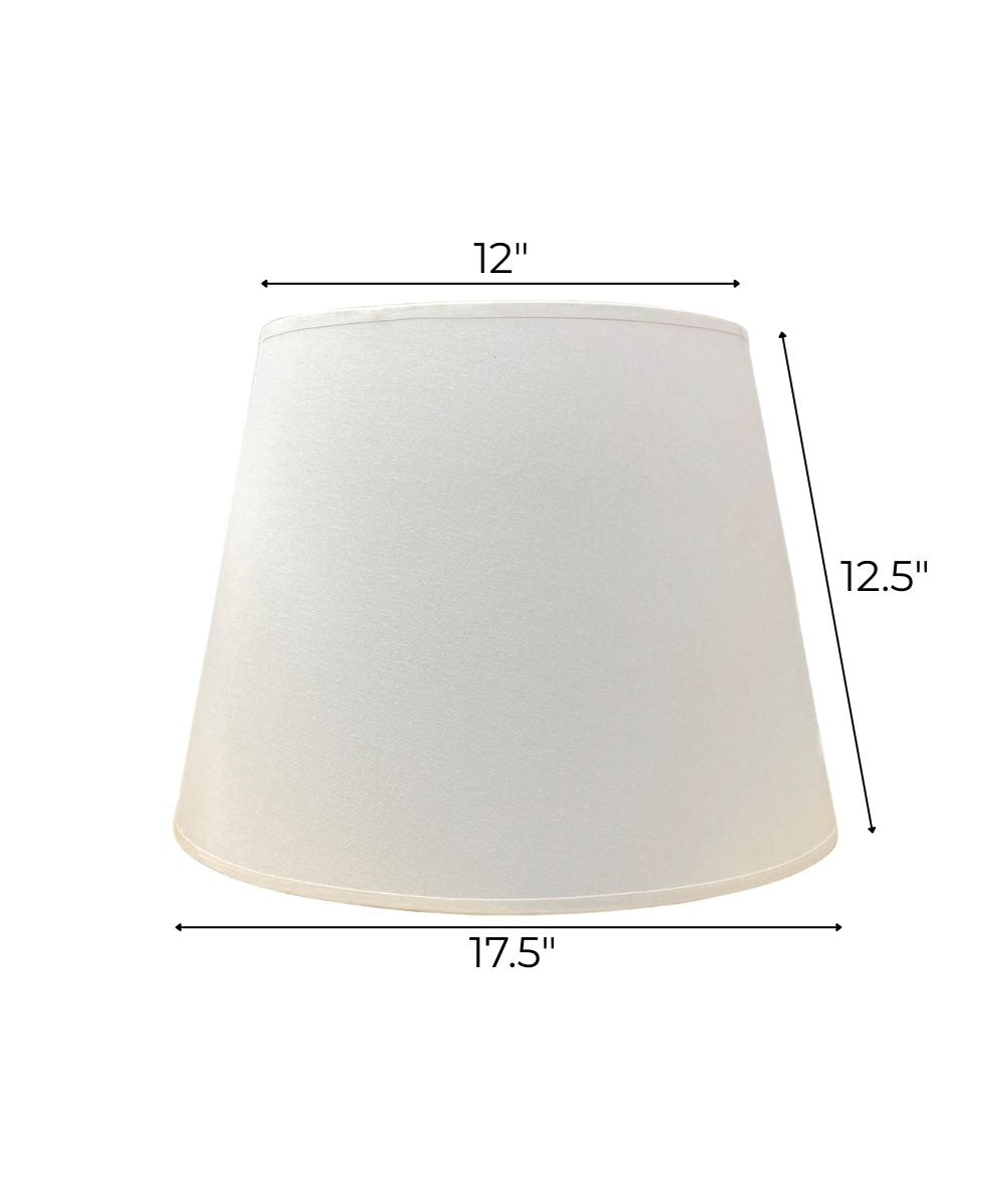 12x17.5x12.75 White Homespun Hardback Tapered Empire Lampshade