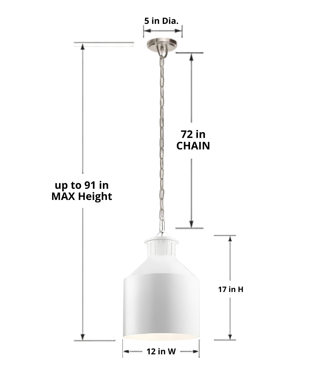 12"w Montauk 3-Light Vintage Pendant Light Fixture Creamy White Finish by Kichler