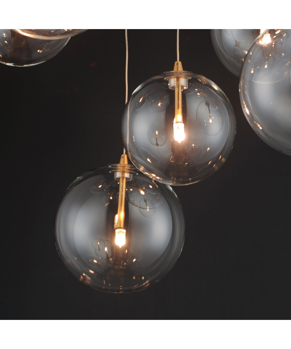 Global 9-Light LED Chandelier Natural Aged Brass