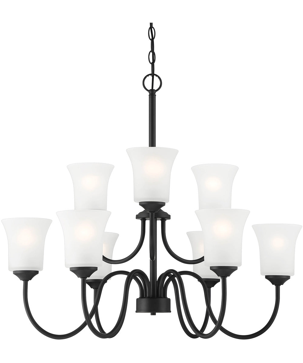 Bronson 9 Light Chandelier Matte Black