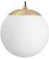 Atwell Opal Glass Globe Small Hanging Pendant Light Brushed Bronze