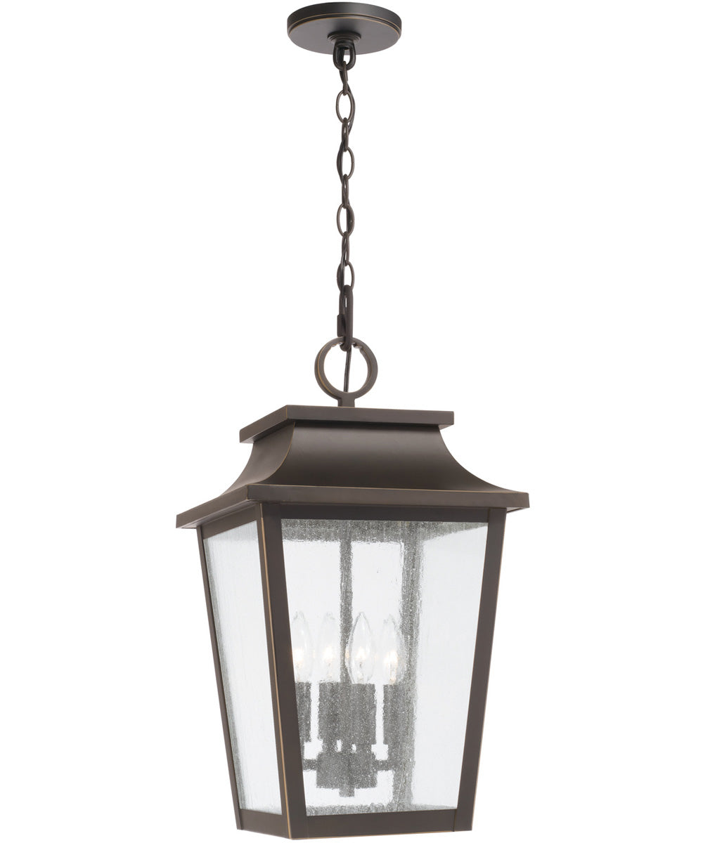 Chandler 4-Light Outdoor Hanging-Lantern Oiled Bronze