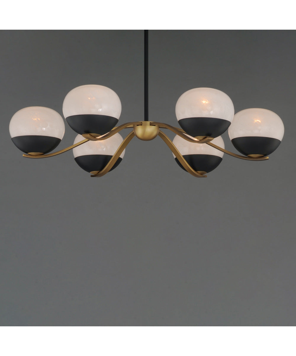 Lucerne 6-Light Chandelier Black / Natural Aged Brass