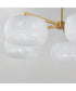 Glazed 5-Light Chandelier White/Natural Aged Brass