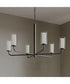 Mack 6-Light Chandelier with Layered Glass Shades Matte Black