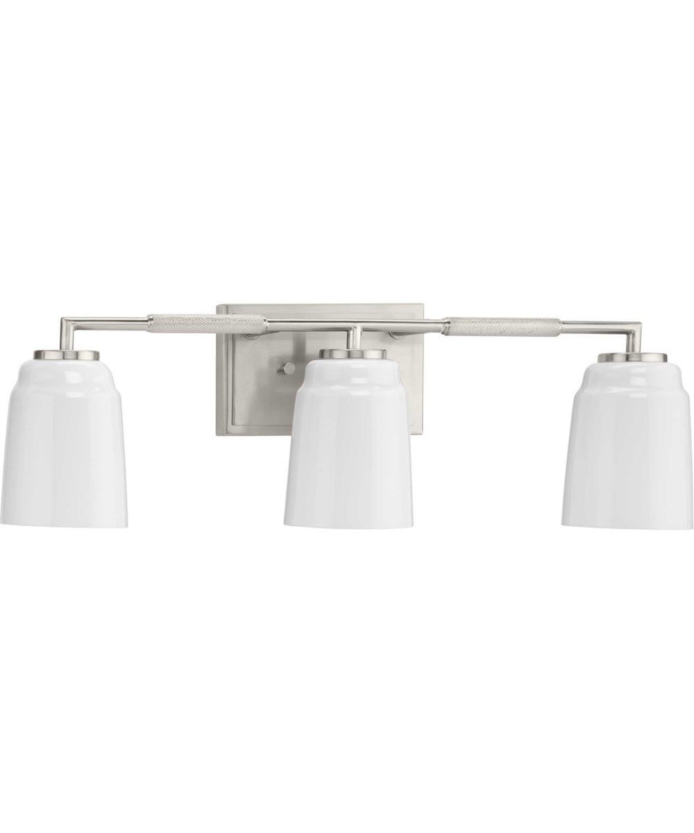 Spenser 3-Light Industrial Vanity Light Brushed Nickel