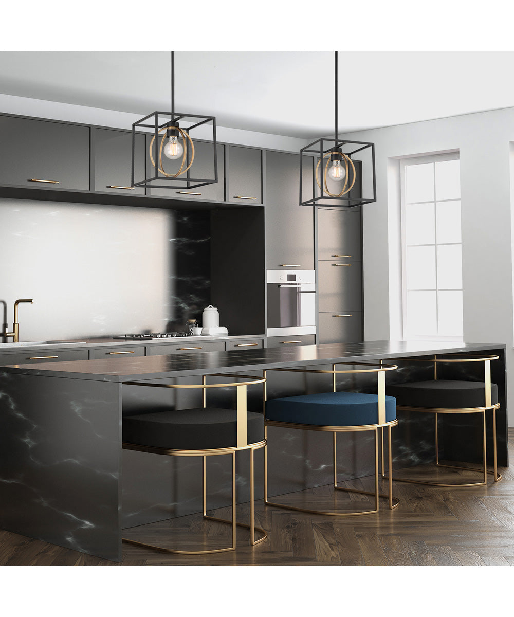 Kew Gardens 1 Light Pendant Matte Black