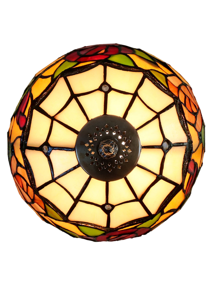 Innsdale Rose 15.25 Inch  Tall Handmade Tiffany Accent Lamp