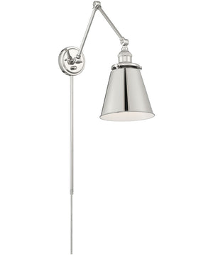 Bayard 1-Light Plug In Portable Wall Polished Nickel, 8"W