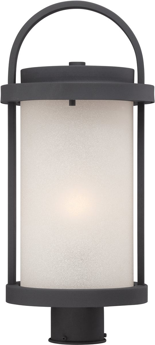 20"H Willis 1-Light Outdoor Textured Black / Antique White