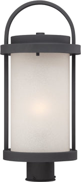 20"H Willis 1-Light Outdoor Textured Black / Antique White