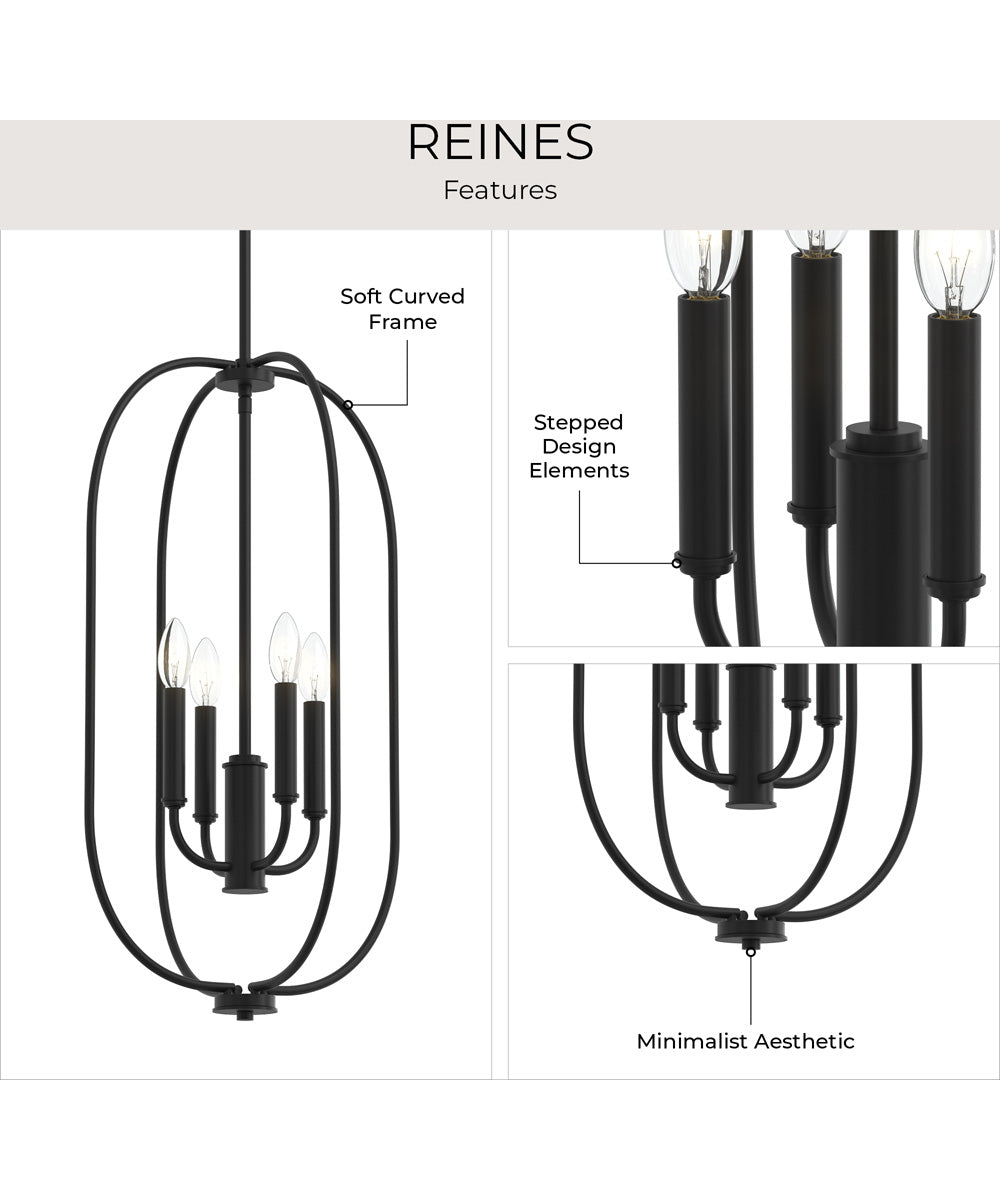 Reines 4-Light Foyer Pendant Matte Black