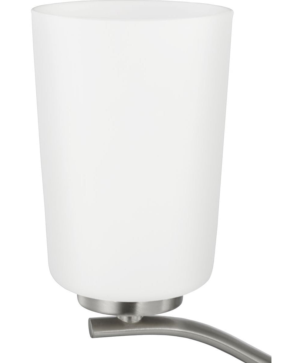 Adley 3-Light Etched White Glass Semi-Flush Convertible Light Brushed Nickel