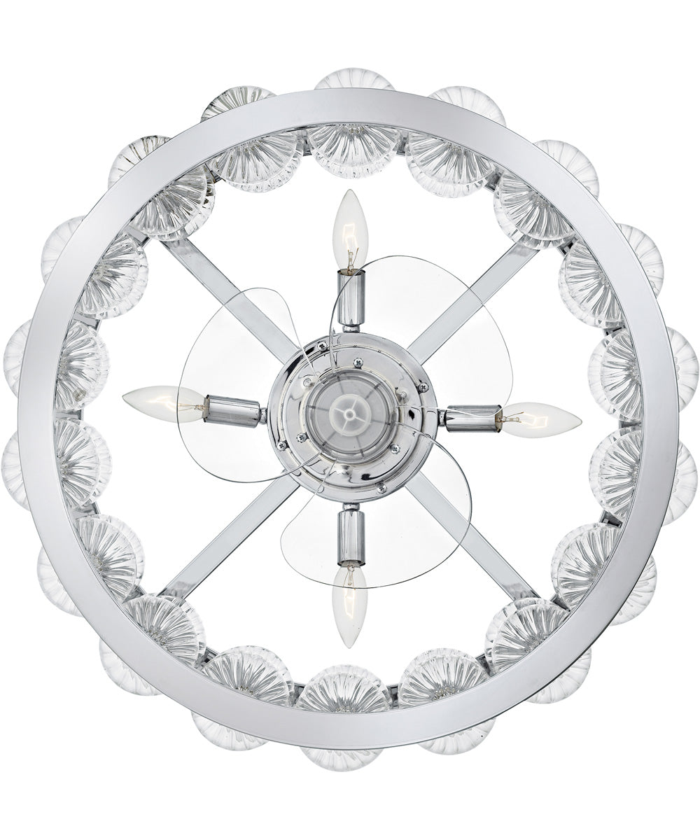 23" Terrarock 4-light Fandelier Polished Chrome