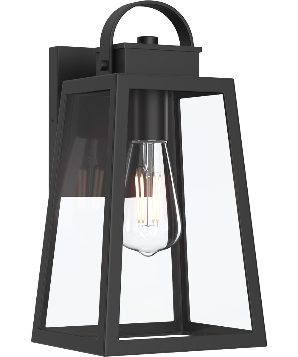 Hedry Medium Outdoor Wall Lantern with Clear Glass Panels Matte Black