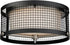17"W Pratt 3-Light Close-to-Ceiling Black / Brushed Nickel Accents