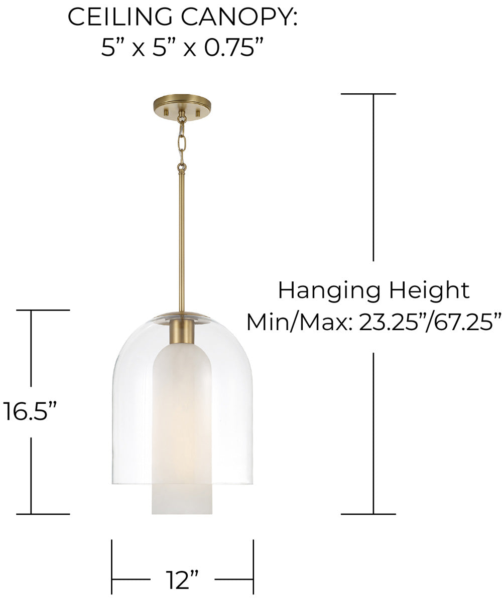 Liz 1-Light Pendant Aged Brass
