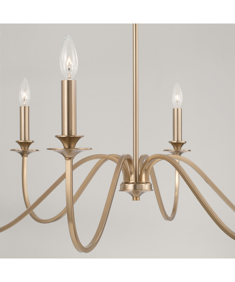 Weston 6-Light Chandelier Matte Brass