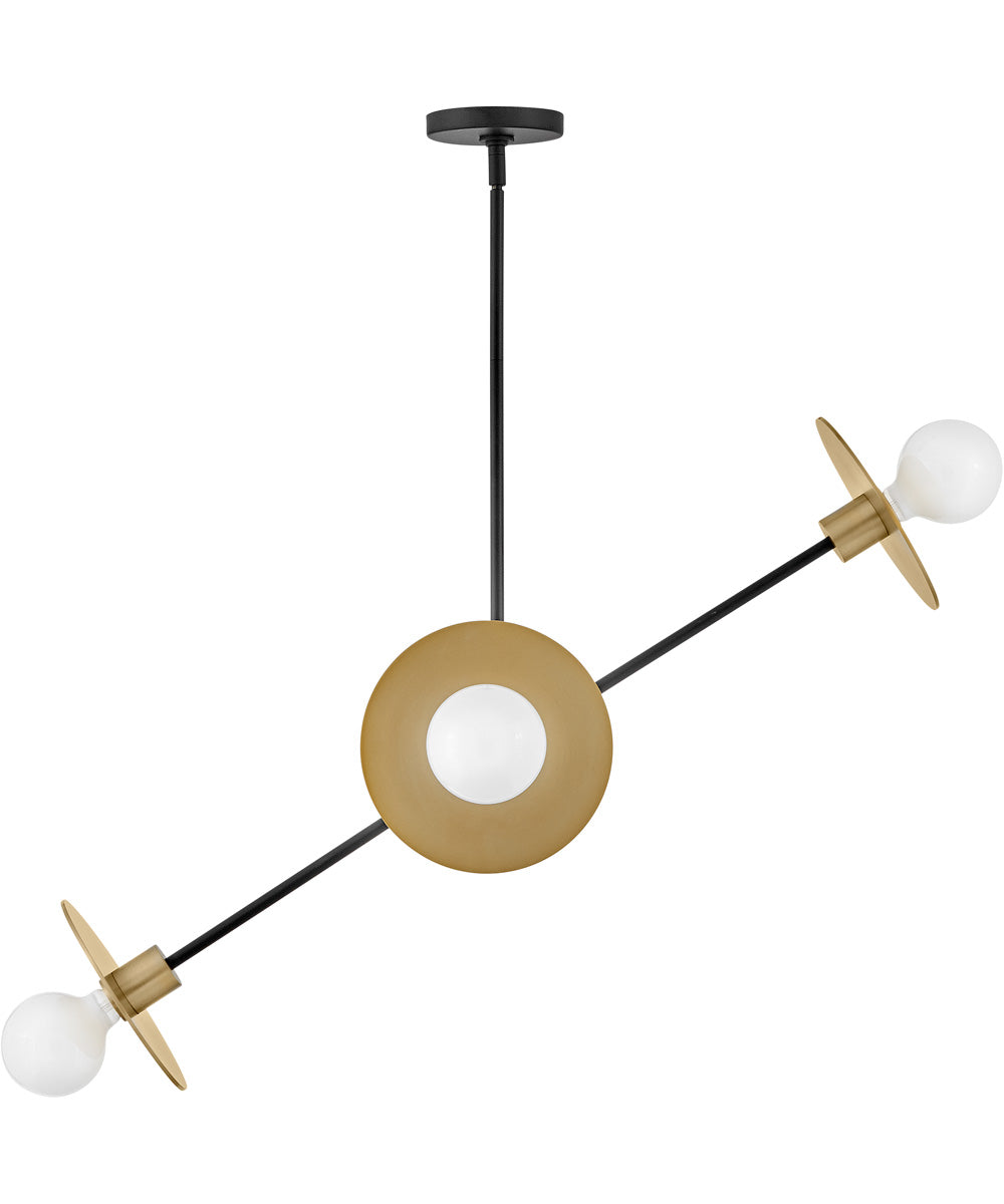 Lulu 4-Light Medium Mobile Single Tier in Lacquered Brass
