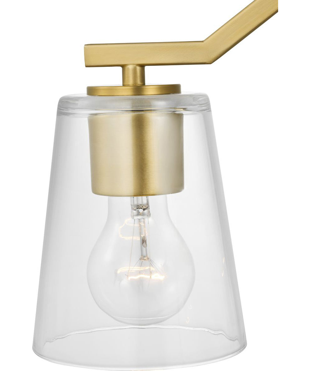 Vertex 3-Light Clear Glass Convertible Chandelier Brushed Gold