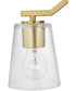 Vertex 3-Light Clear Glass Convertible Chandelier Brushed Gold