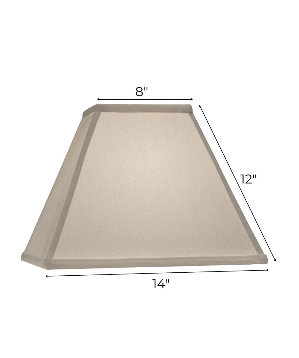 8x14x12 Ivory Shadow Tapered Square Hardback Lampshade
