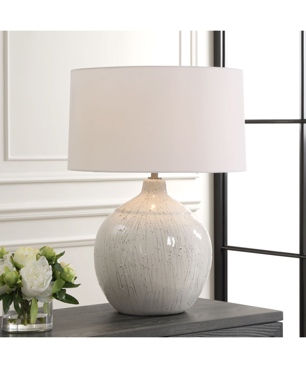 Dribble White Glaze Table Lamp