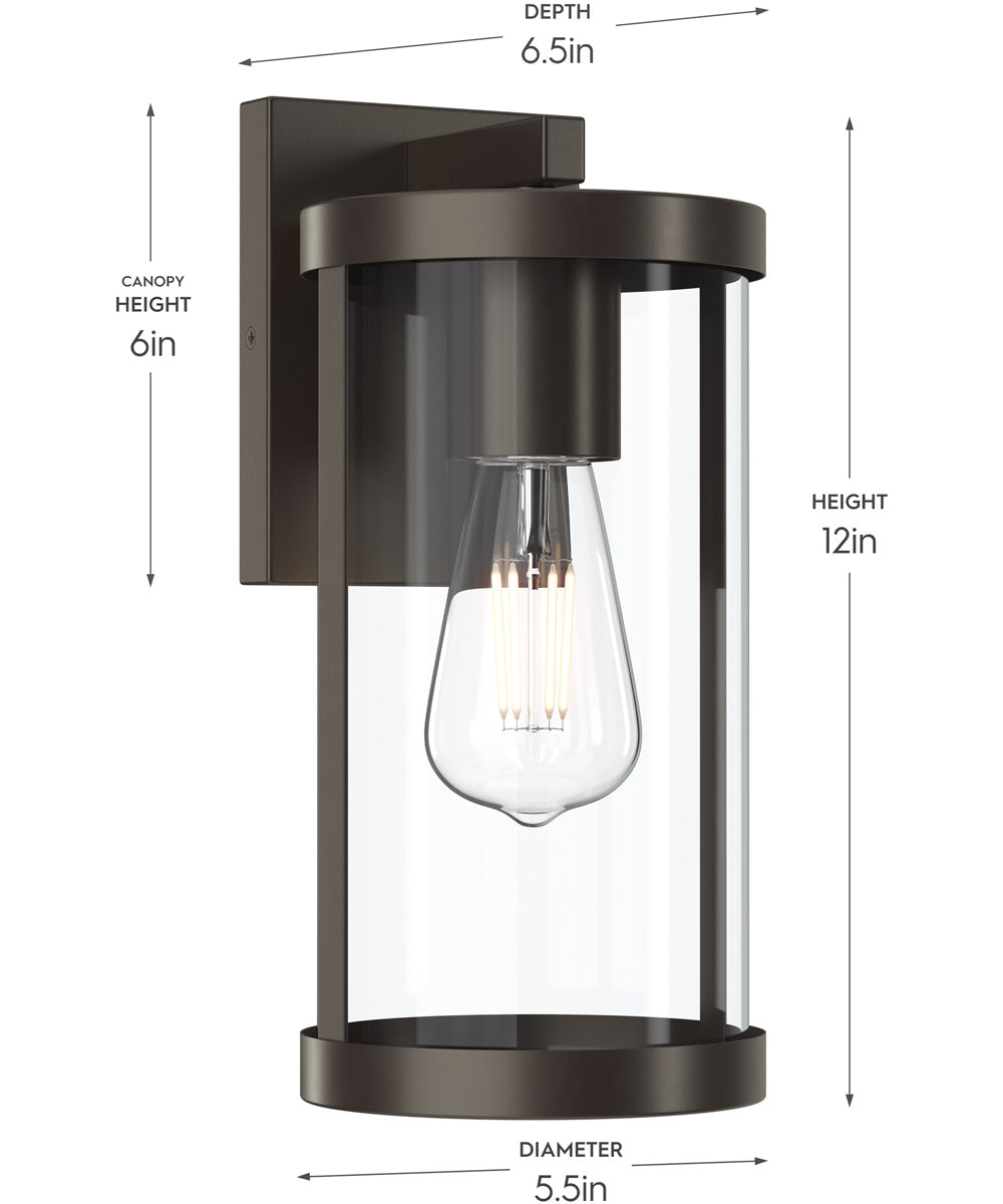 Kagen Medium Outdoor Wall Light with Clear Glass Panels Antique Bronze