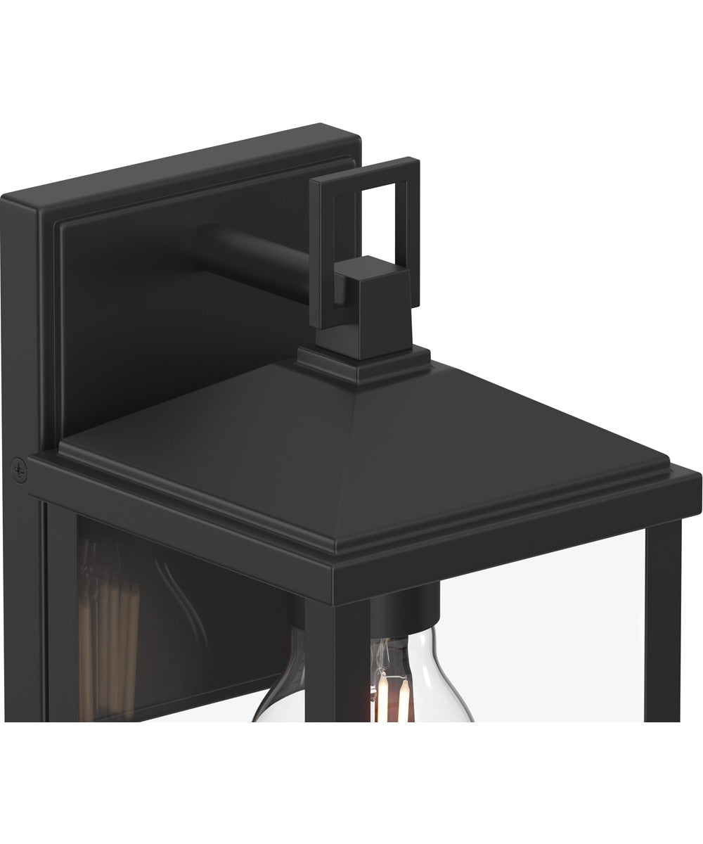 Cantley Small Outdoor Wall Lantern with Clear Glass Panels Matte Black