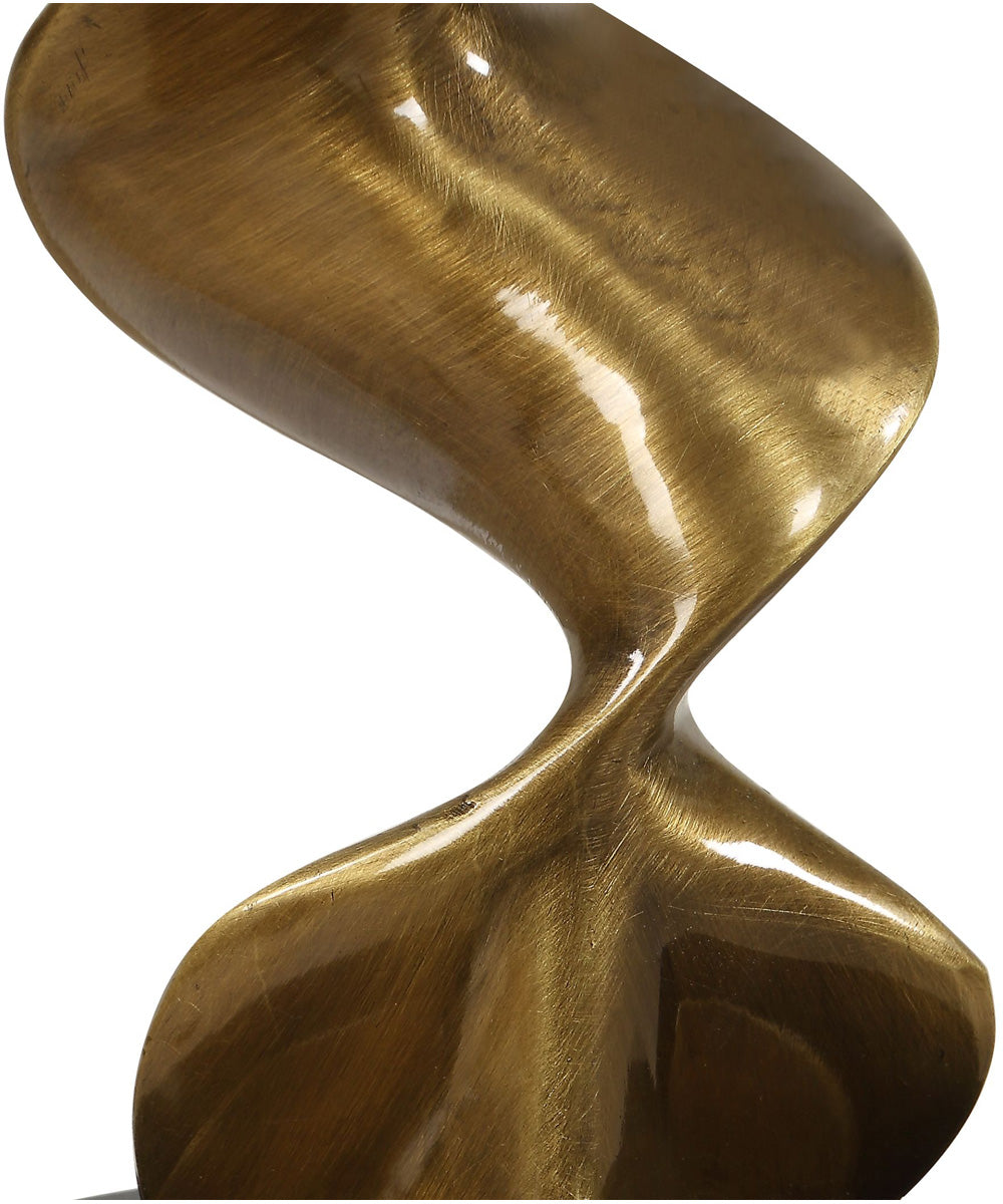 Spiraling Cordless Brass Buffet Lamp