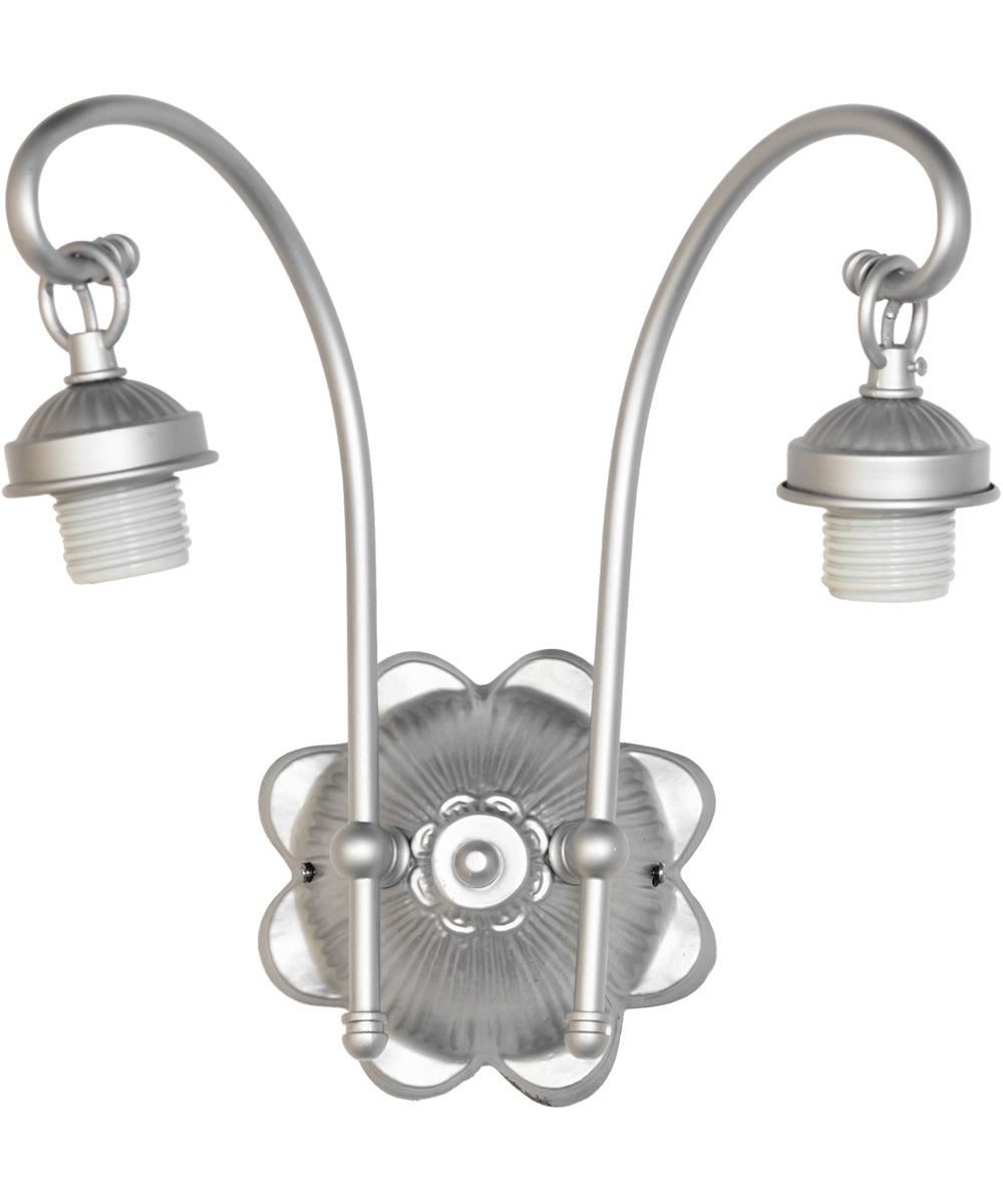 18" Wide Begonia 2 Light Wall Sconce