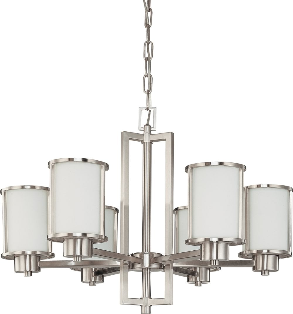 28"W Odeon 6-Light Chandelier Brushed Nickel