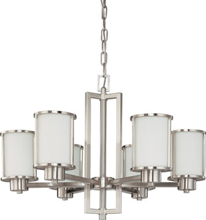 28"W Odeon 6-Light Chandelier Brushed Nickel