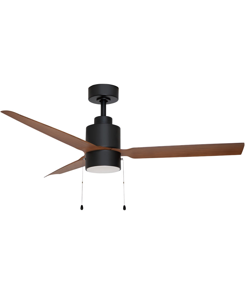 Falcon Pull Chain 52 inch In/Outdoor Fan w LED Light Black / Walnut