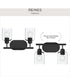 Reines 2-Light Bath Vanity with Clear Glass Shades Matte Black