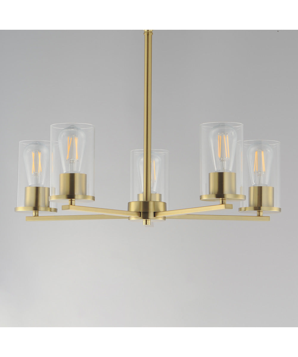 Lateral 5-Light Chandelier Satin Brass