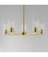 Lateral 5-Light Chandelier Satin Brass