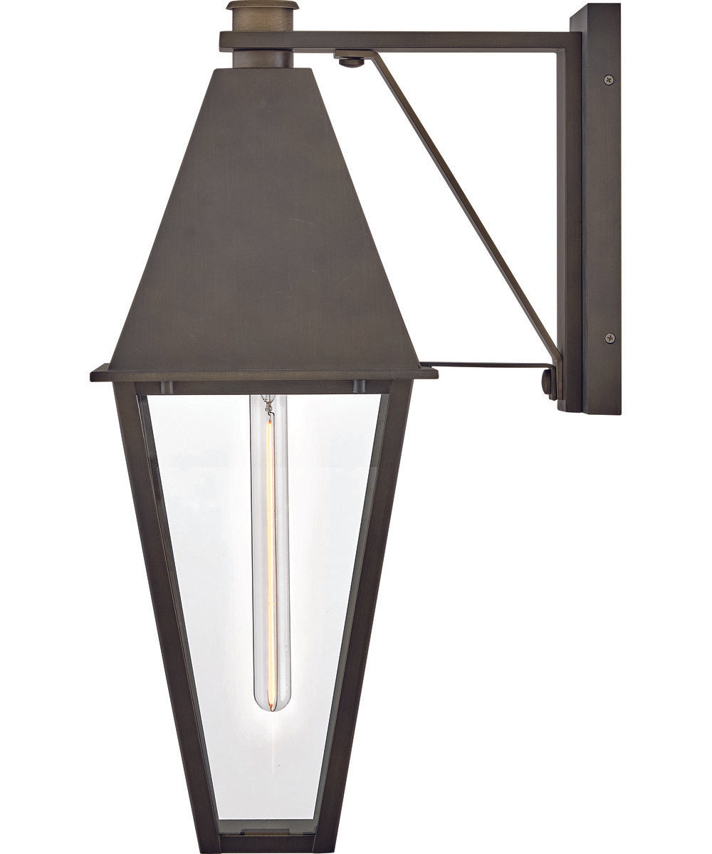 Endsley 1-Light Medium Wall Mount Lantern in Blackened Brass