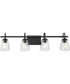 Martenne 4-Light Modern Farmhouse Vanity Light Matte Black