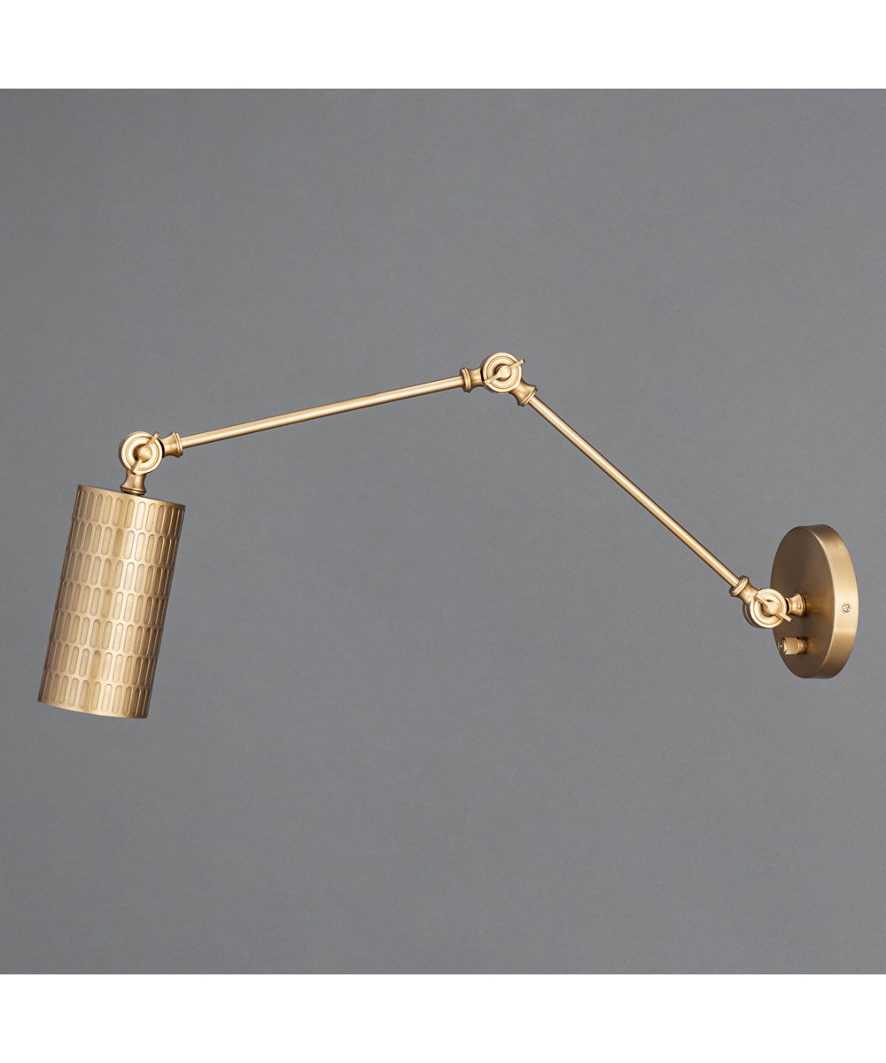 Shaka 1-Light Swing Arm Wall Sconce Weathered Brass